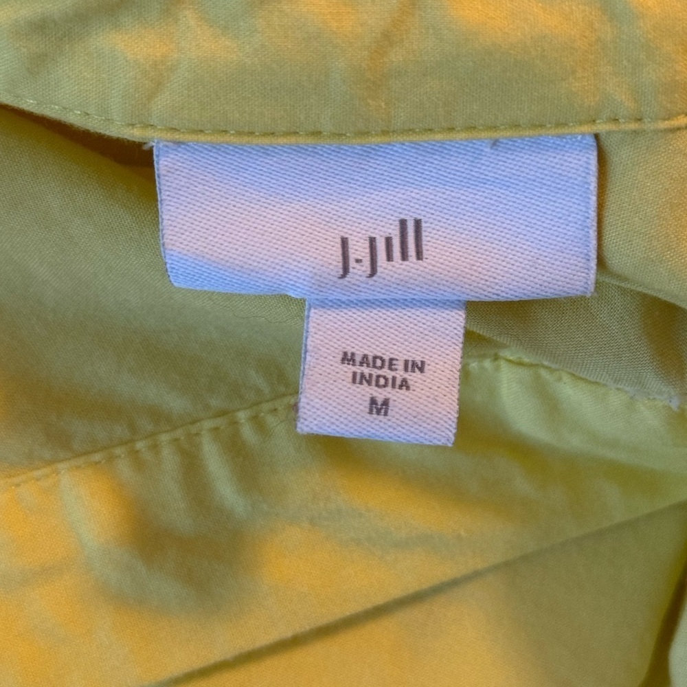 J.Jill Women Sz M Lemon Meringue Cotton Blend Long Sleeve Oversize Popover Tunic - Picture 5 of 7